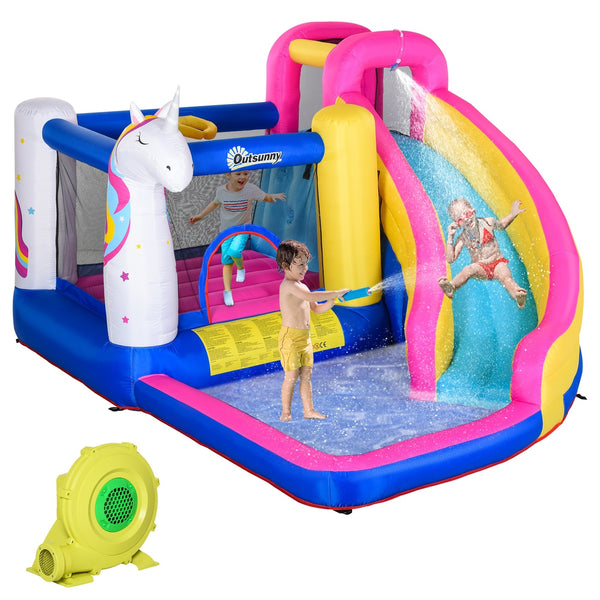 Zwembad springkasteel waterpark met glijbaan 380L x 320B x 210H cm