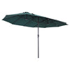 Grote dubbele parasol 460x270 cm donkergroen – Met handslinger voor moeiteloze bediening