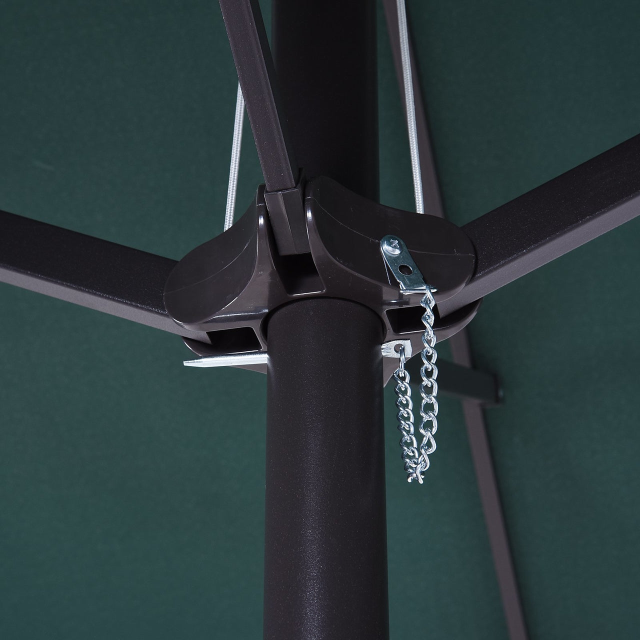 Grote dubbele parasol 460x270 cm donkergroen – Met handslinger voor moeiteloze bediening