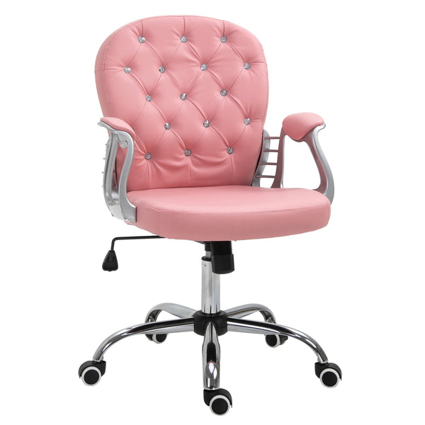 Ergonomische roze bureaustoel – Comfortabele bureaustoel 59,5x60,5x105 cm voor werk en ontspanning