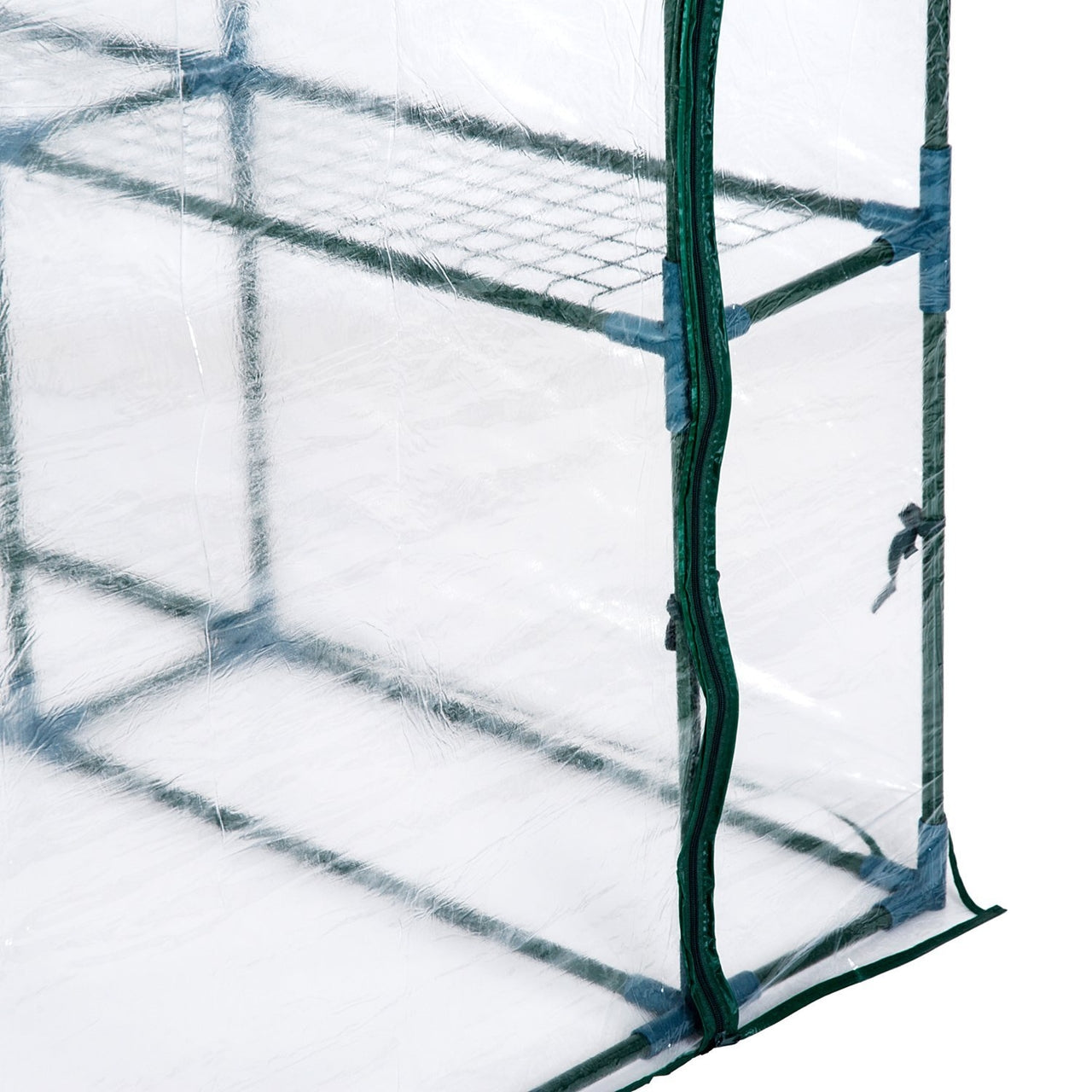 Ruime planten- en tuinkas met schappen – 143x143x195 cm