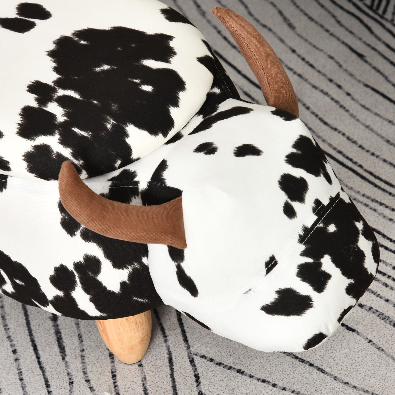 Zwart-witte poef met opbergruimte – 62x35x36 cm kinderstoel met multifunctioneel design