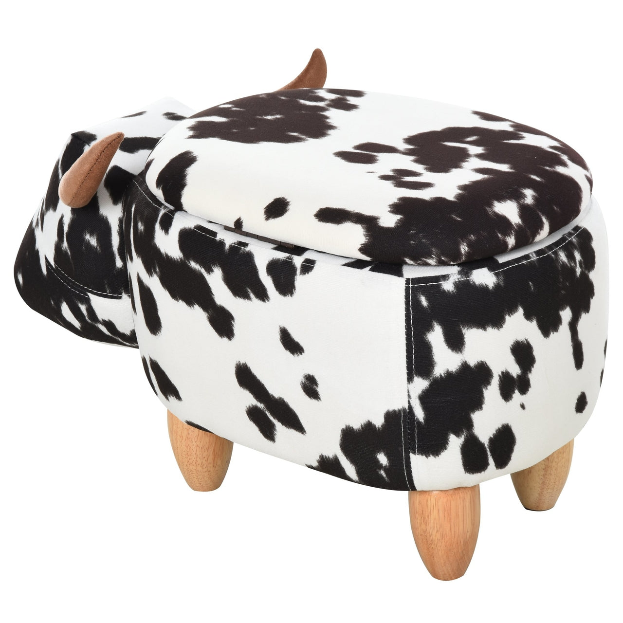 Zwart-witte poef met opbergruimte – 62x35x36 cm kinderstoel met multifunctioneel design