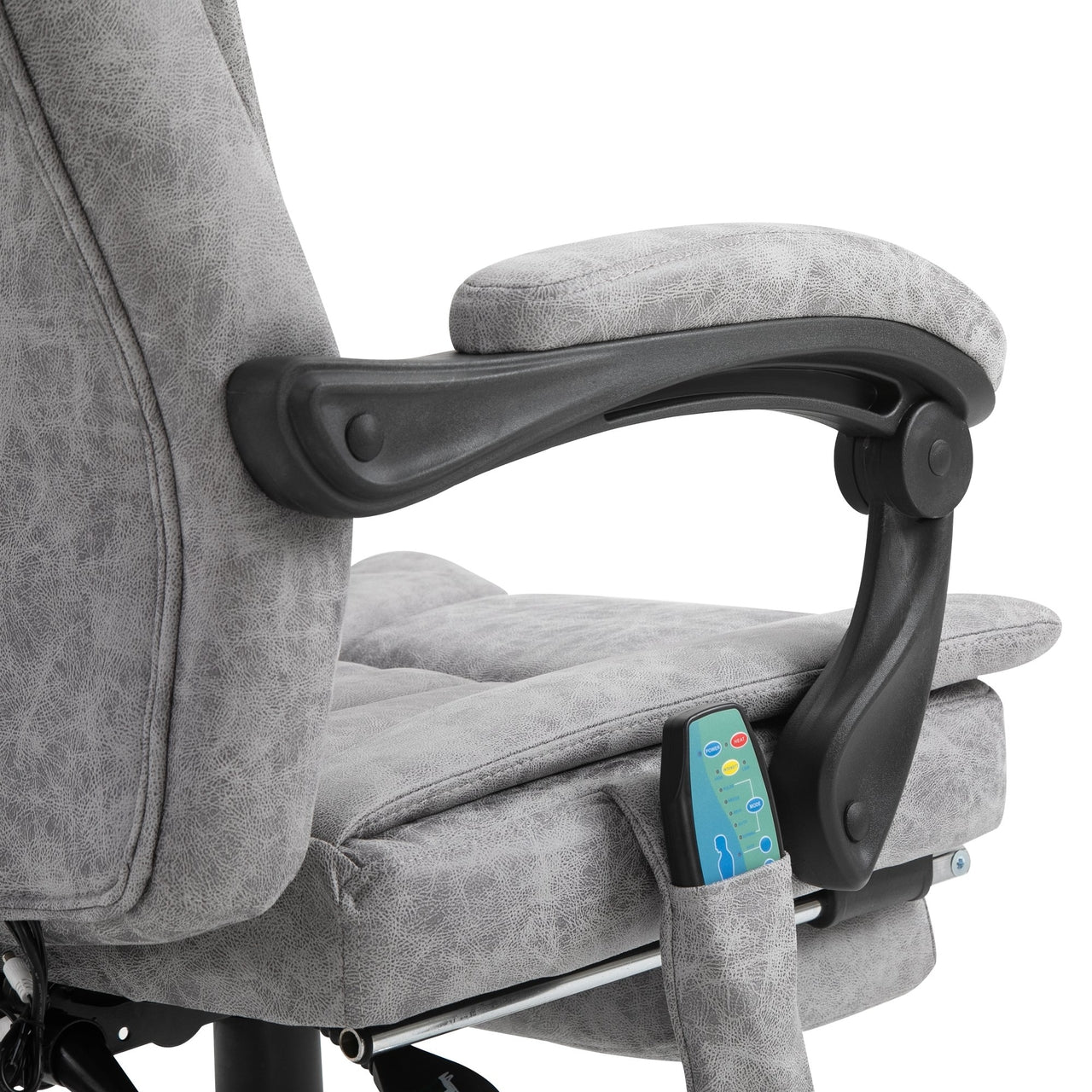 Grijze bureaustoel met massage en verwarming – Ligfunctie voor ultiem zitcomfort