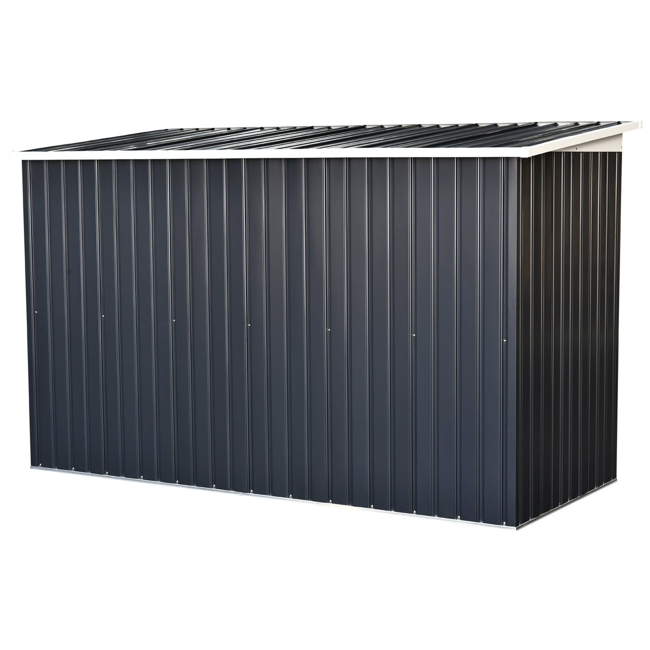 Donkergroen metalen tuinhuis – 277x130x173 cm schuur voor slimme opbergruimte in de tuin