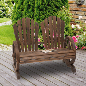 Houten tuinbank in donkerbruin – 108x66x95 cm met tijdloos en stevig ontwerp en ergonomische rugleuning buitengebruik