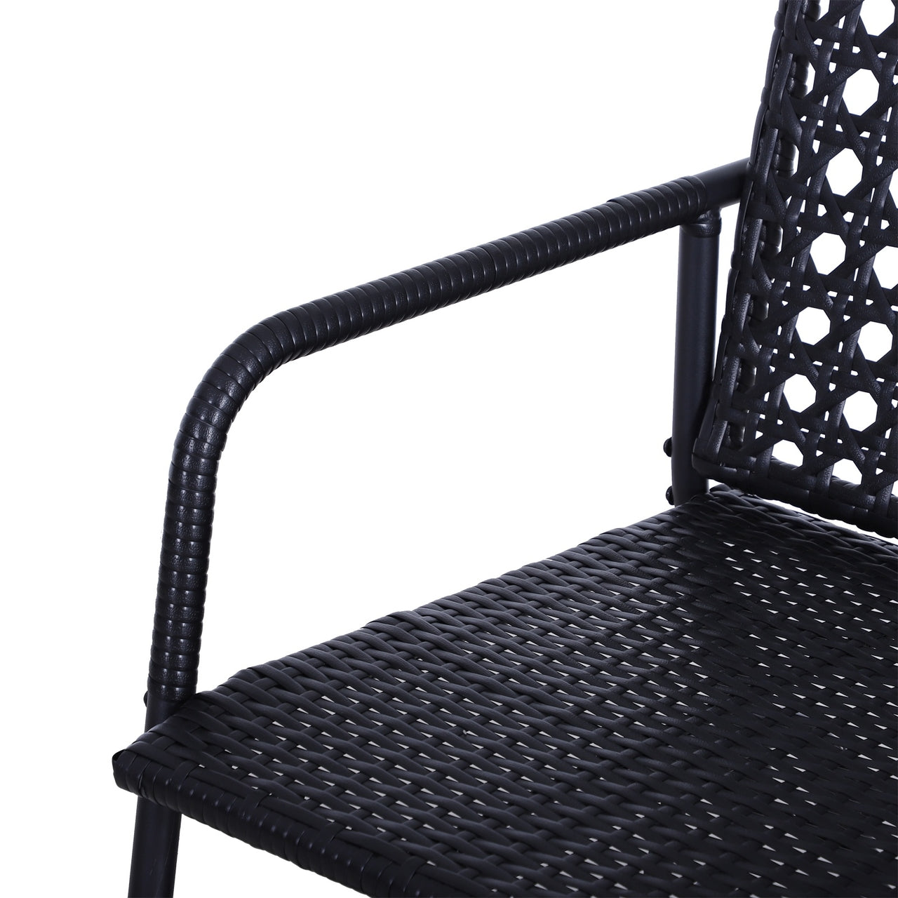 2-zits schommelbank van polyrotan zwart – perfect voor tuin en terras, 120x76x90 cm