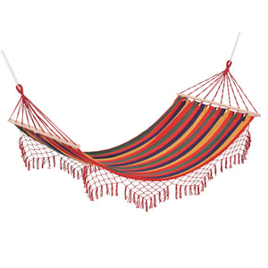 2-persoons weerbestendige hangmat – kleurrijk design, 200x100 cm met stevig draagvermogen voor buitengebruik