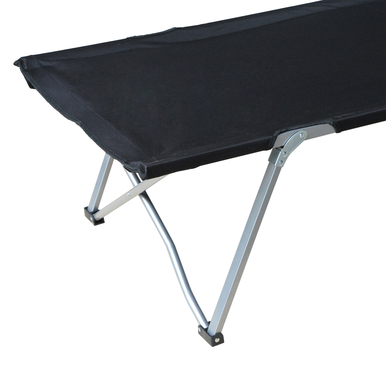 Stretcher veldbed zwart – 193x64x40 cm, ideaal voor kamperen en outdoor avonturen