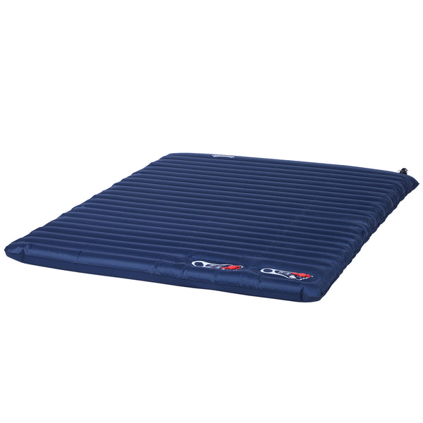 2-persoons zelfopblazend luchtbed blauw – ideaal voor camping, snel en makkelijk op te blazen