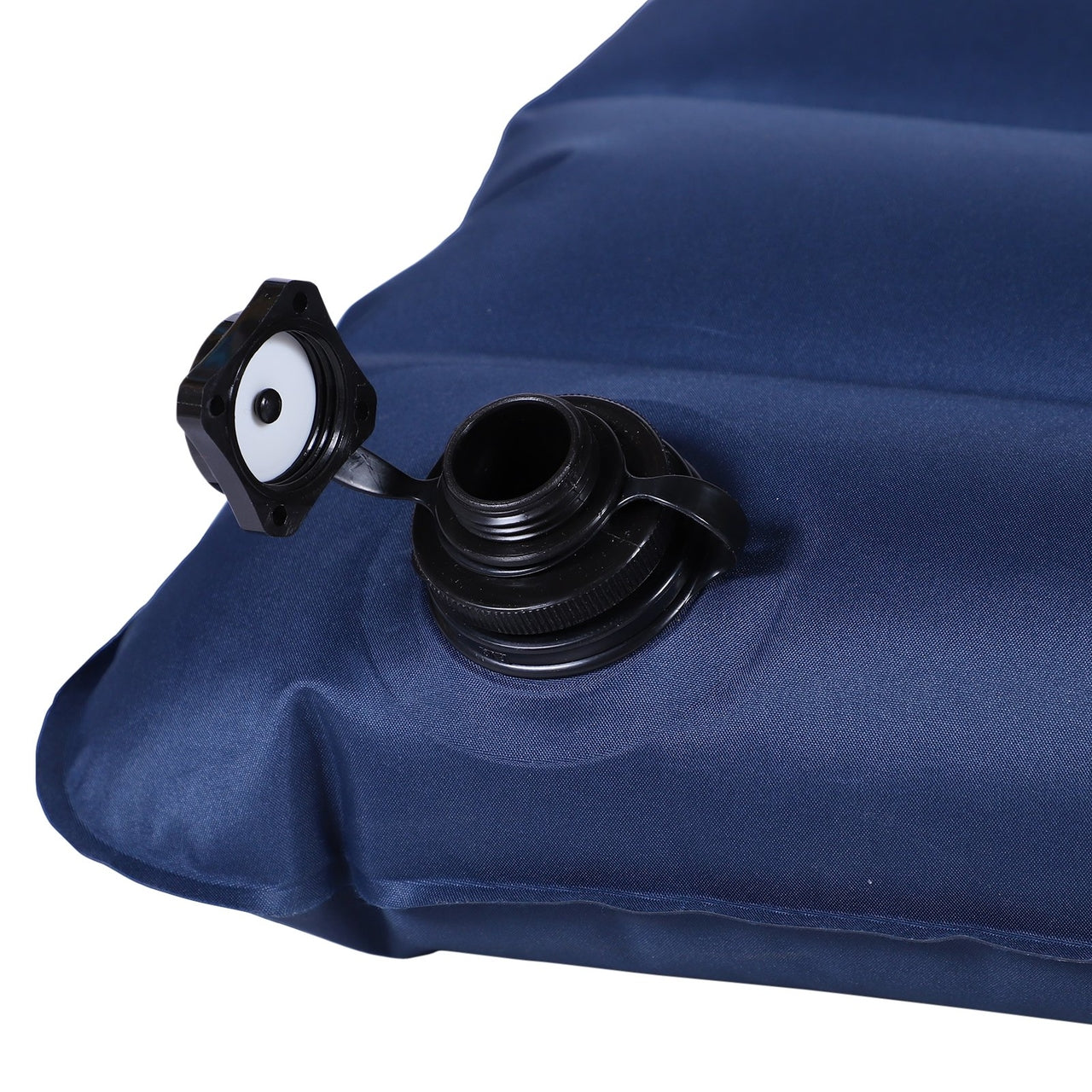 2-persoons zelfopblazend luchtbed blauw – ideaal voor camping, snel en makkelijk op te blazen