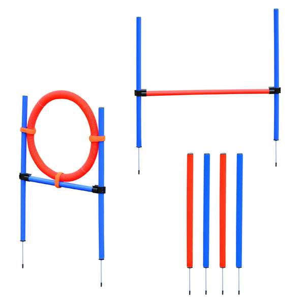 Honden agility set rood/blauw – perfect voor behendigheidstraining en hondenactiviteit