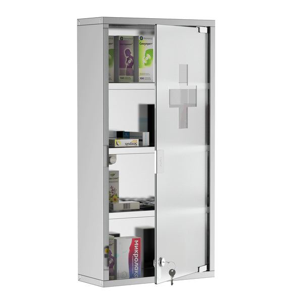 RVS medicijnkast met spiegel – 30x12x60 cm voor veilige en georganiseerde opslag