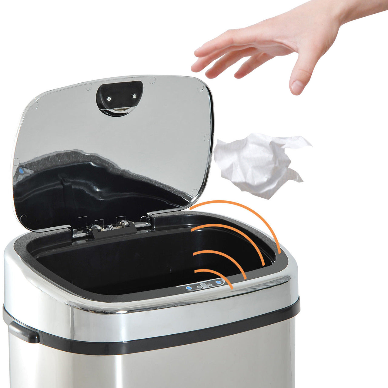 68 liter prullenbak met sensor – RVS zilver, hygiënisch en praktisch voor elke ruimte