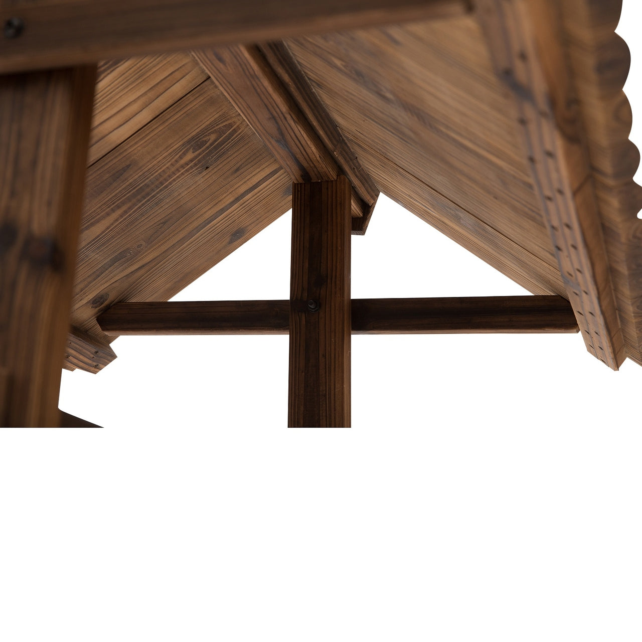 Houten tuinfontein waterput – bruin design 68x57x118 cm voor een sfeervolle tuin