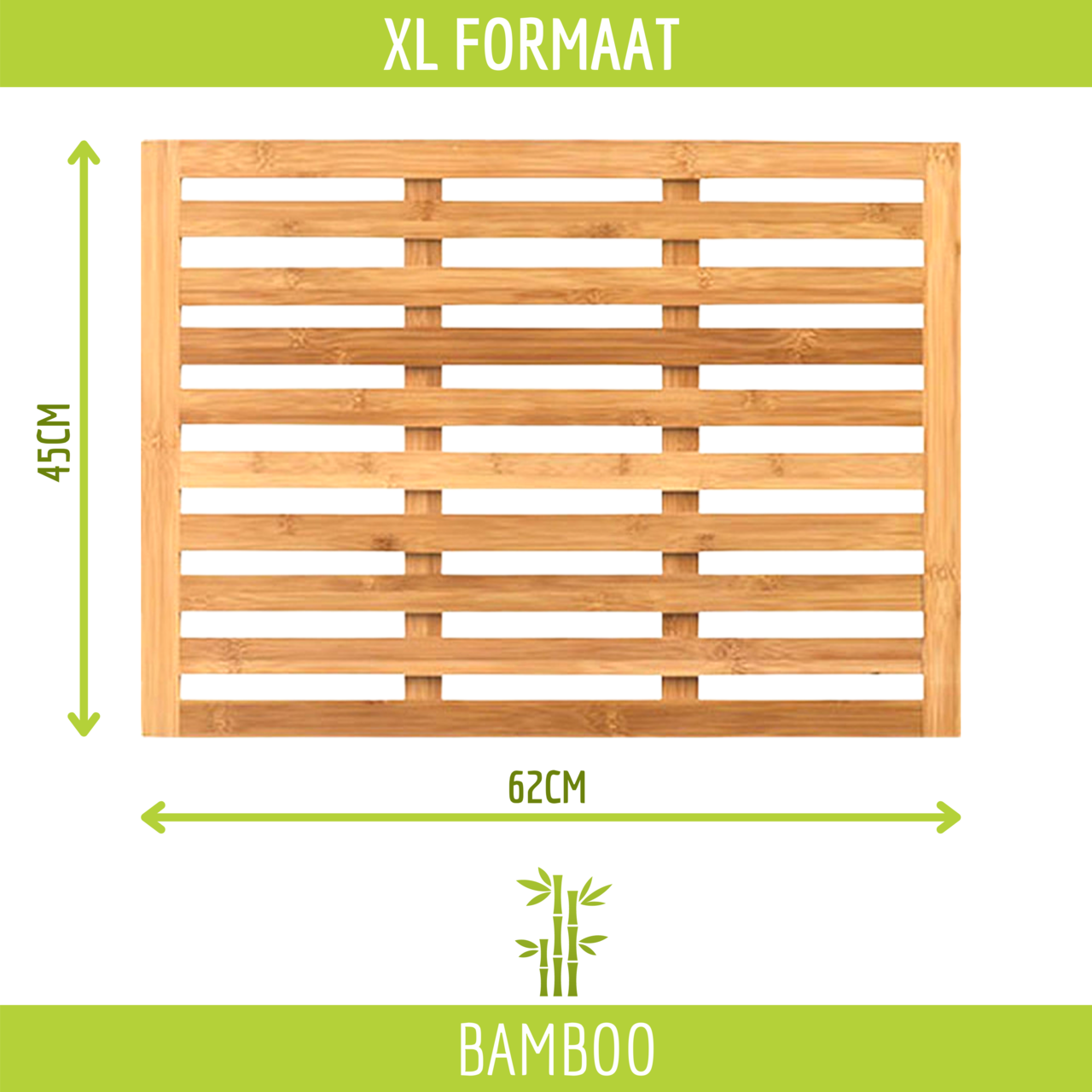 Bamboo douchemat – 62x45 cm, duurzaam en stijlvol voor je badkamer