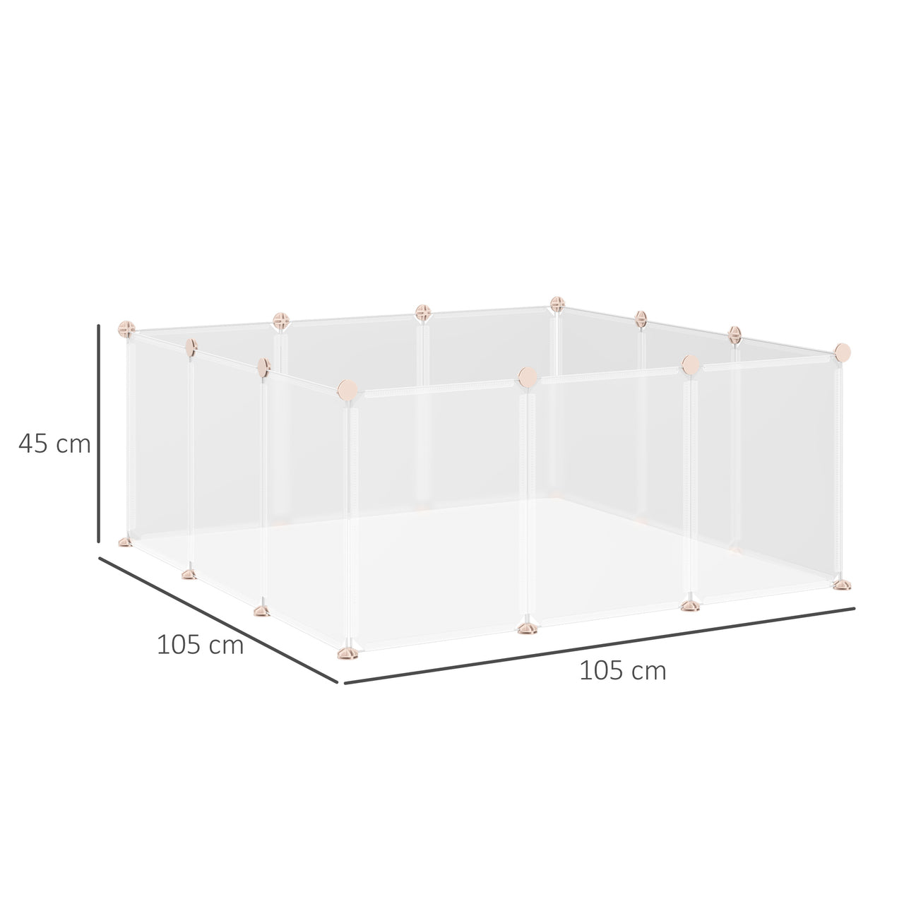 Konijnenren voor huisdieren – 105x105x45 cm, veilige ruimte voor je konijn
