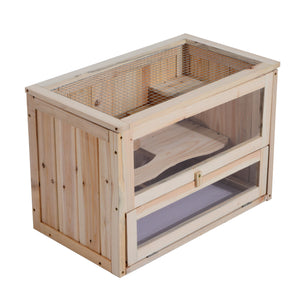 Houten hamsterkooi 60x35x42 cm – veilige en comfortabele woonruimte met dak en voordeur voor je knaagdier