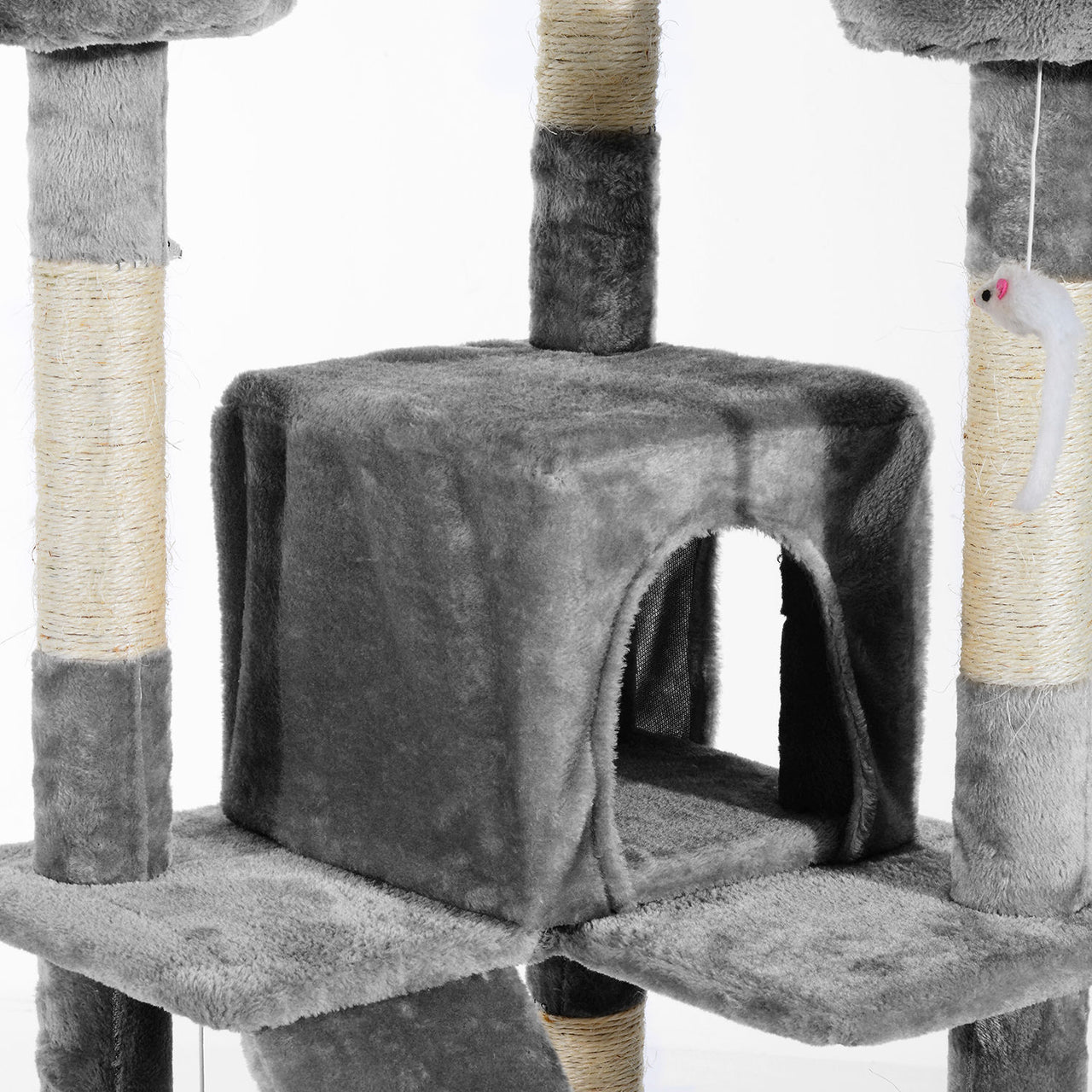 Kattenkrabpaal 170 cm beige/grijs – perfect voor krabben en spelen voor je kat