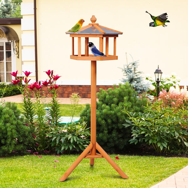 Staand vogelhuis voederhuisje 40x110 cm – houten voederstation voor je tuin