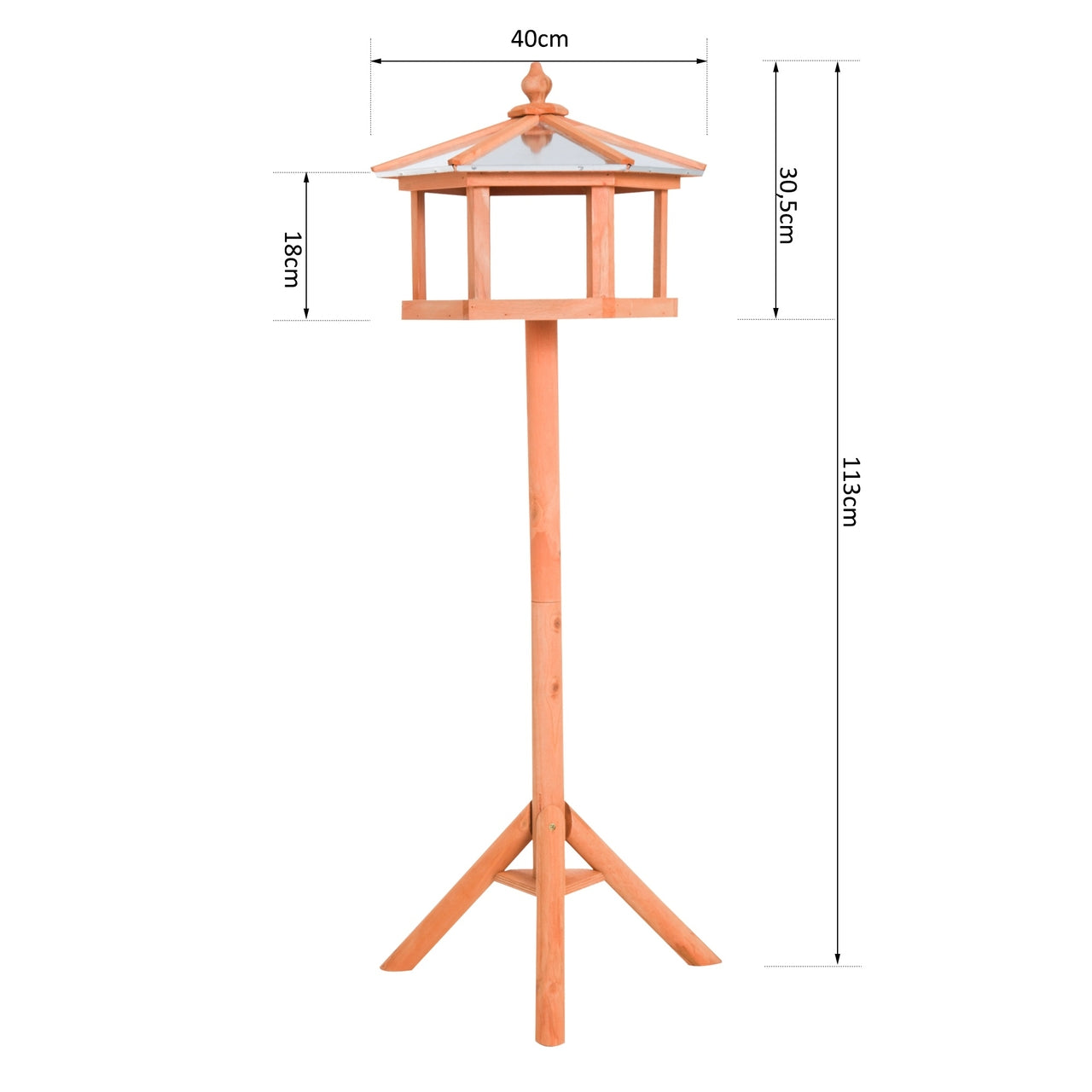 Staand vogelhuis voederhuisje 40x110 cm – houten voederstation voor je tuin