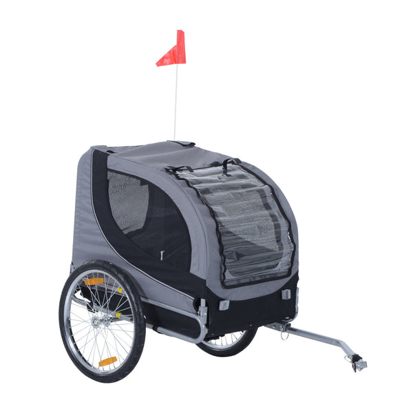 Hondenfietskar zwart-grijs 130x90x110 cm – Veilig en comfortabel fietsen met je hond
