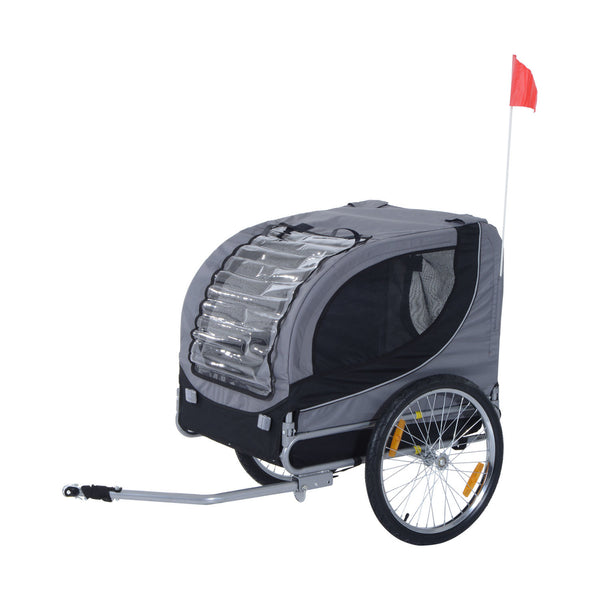 Hondenfietskar zwart-grijs 130x90x110 cm – Veilig en comfortabel fietsen met je hond
