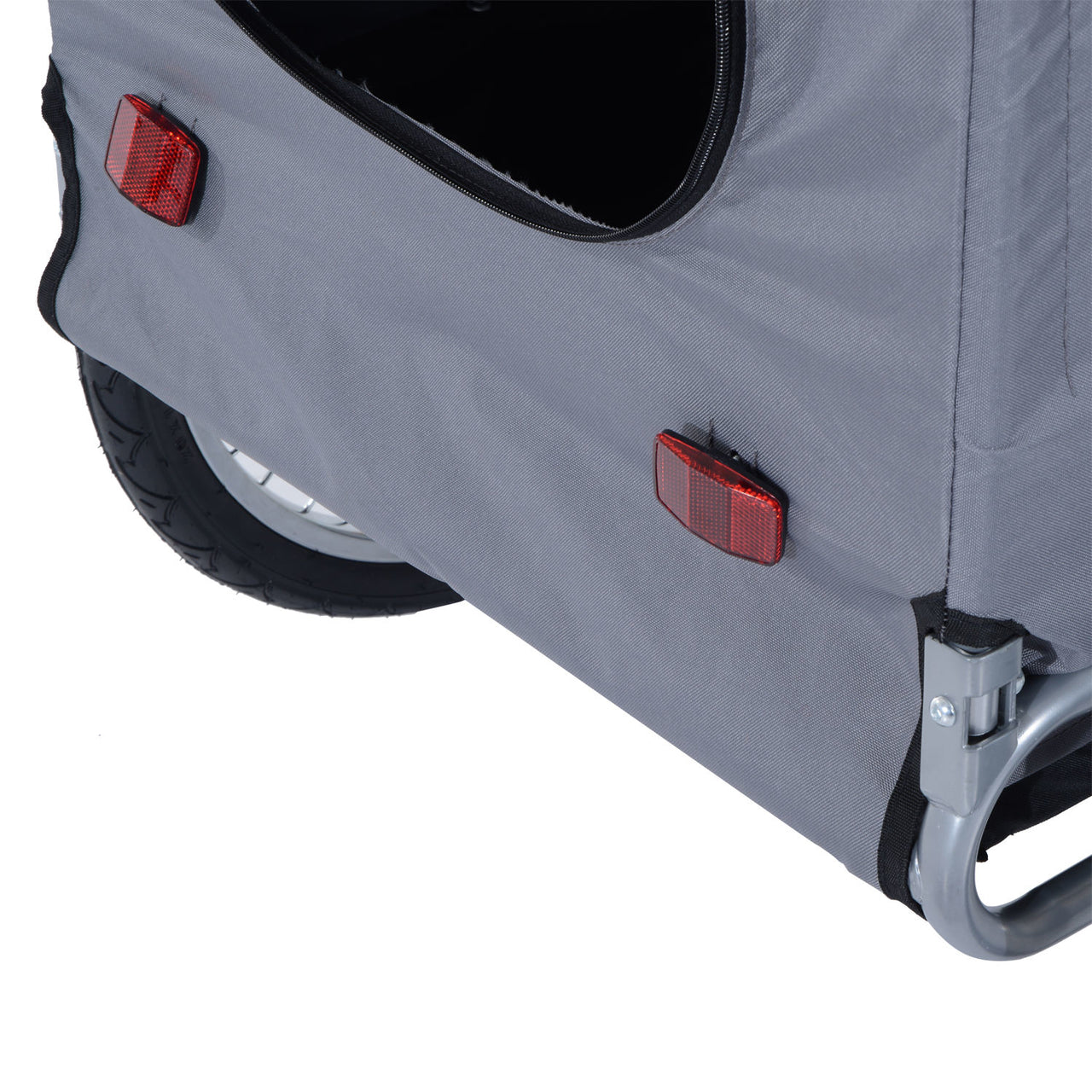 Hondenfietskar zwart-grijs 130x90x110 cm – Veilig en comfortabel fietsen met je hond