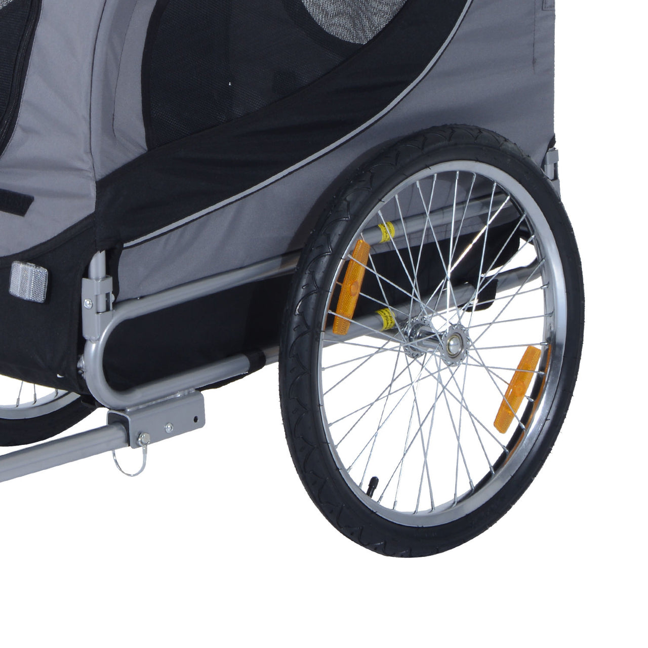 Hondenfietskar zwart-grijs 130x90x110 cm – Veilig en comfortabel fietsen met je hond