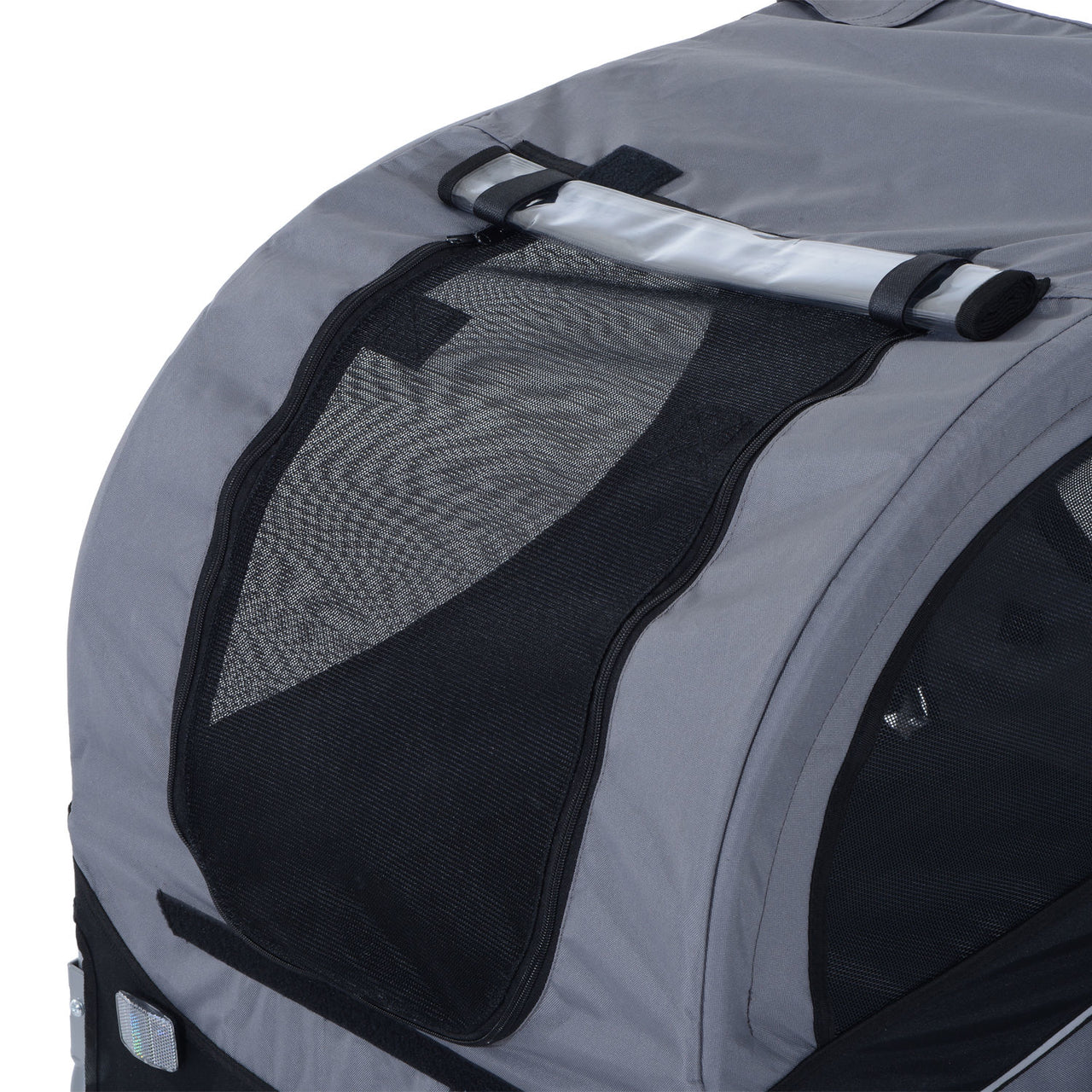 Hondenfietskar zwart-grijs 130x90x110 cm – Veilig en comfortabel fietsen met je hond