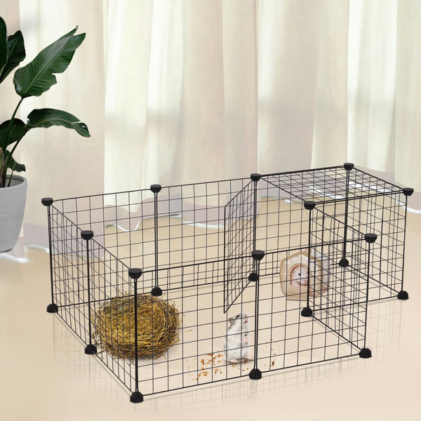 Konijnenren zwart 106x73x36 cm – Ruim en veilig verblijf voor konijnen, cavia’s en hamsters