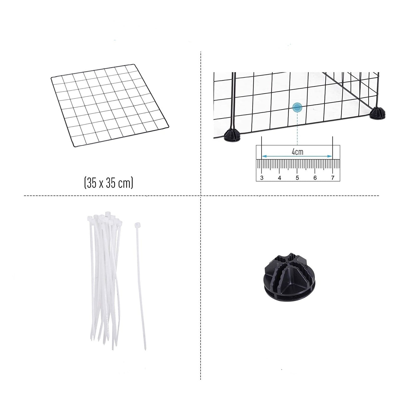 Konijnenren zwart 106x73x36 cm – Ruim en veilig verblijf voor konijnen, cavia’s en hamsters