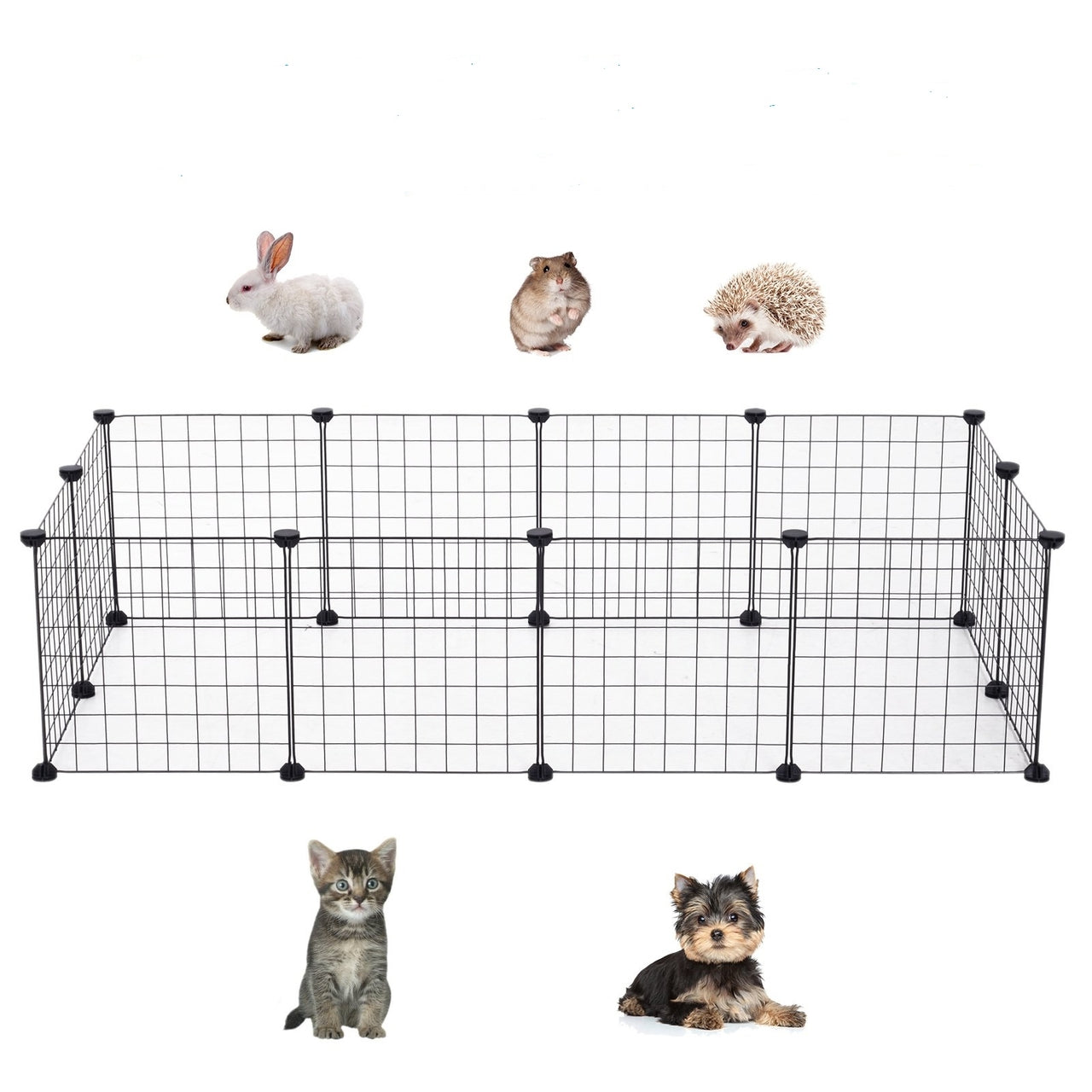 Konijnenren zwart 106x73x36 cm – Ruim en veilig verblijf voor konijnen, cavia’s en hamsters