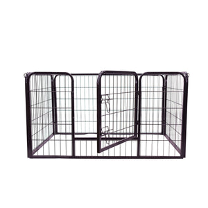 Hondenren puppyren hondenkennel staal 125x80x70 cm – stevig, veilig verblijf voor je hond met zwart metalen frame en deur.