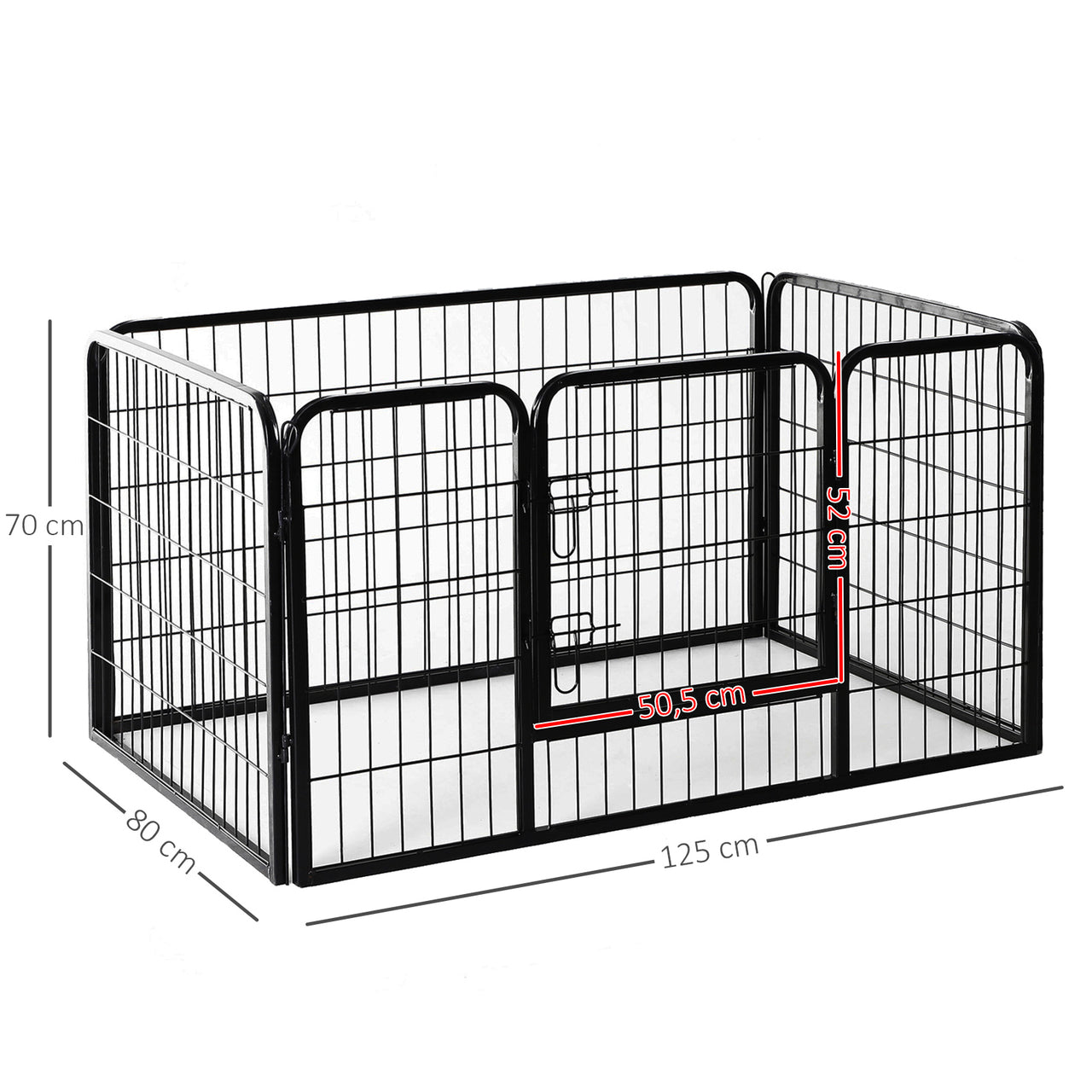 Hondenren puppyren hondenkennel staal 125x80x70 cm – Veilig en stevig verblijf voor je hond