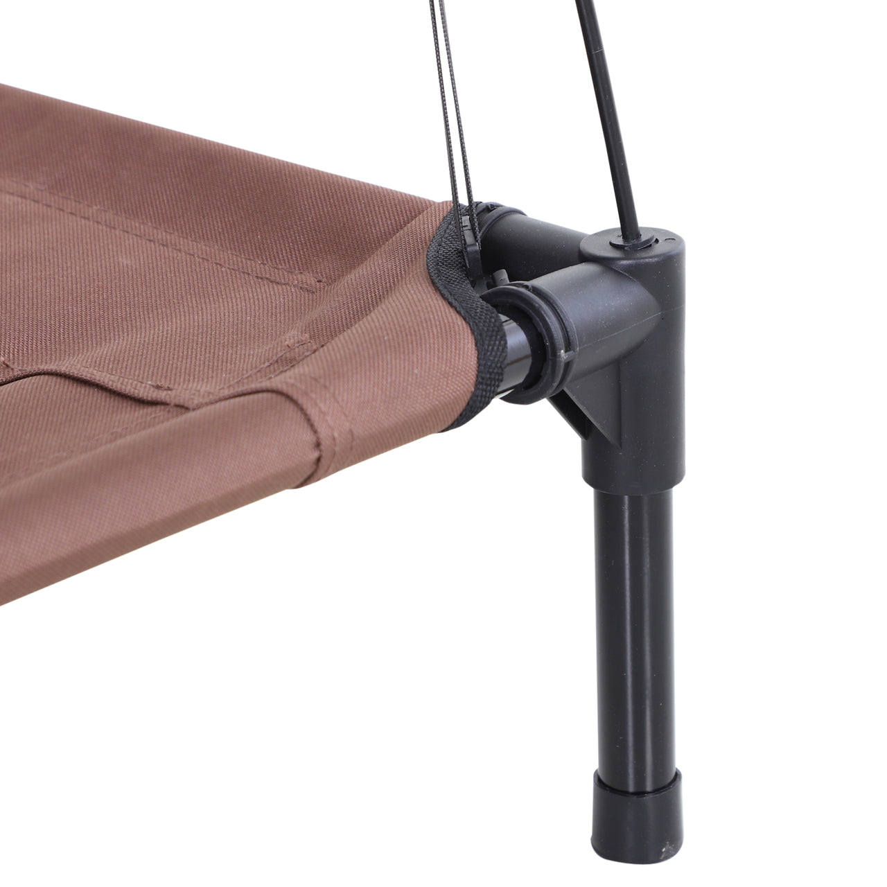 Honden ligbed met zonnedak bruin-zwart XL 92x76x90 cm – Comfort en schaduw voor je hond