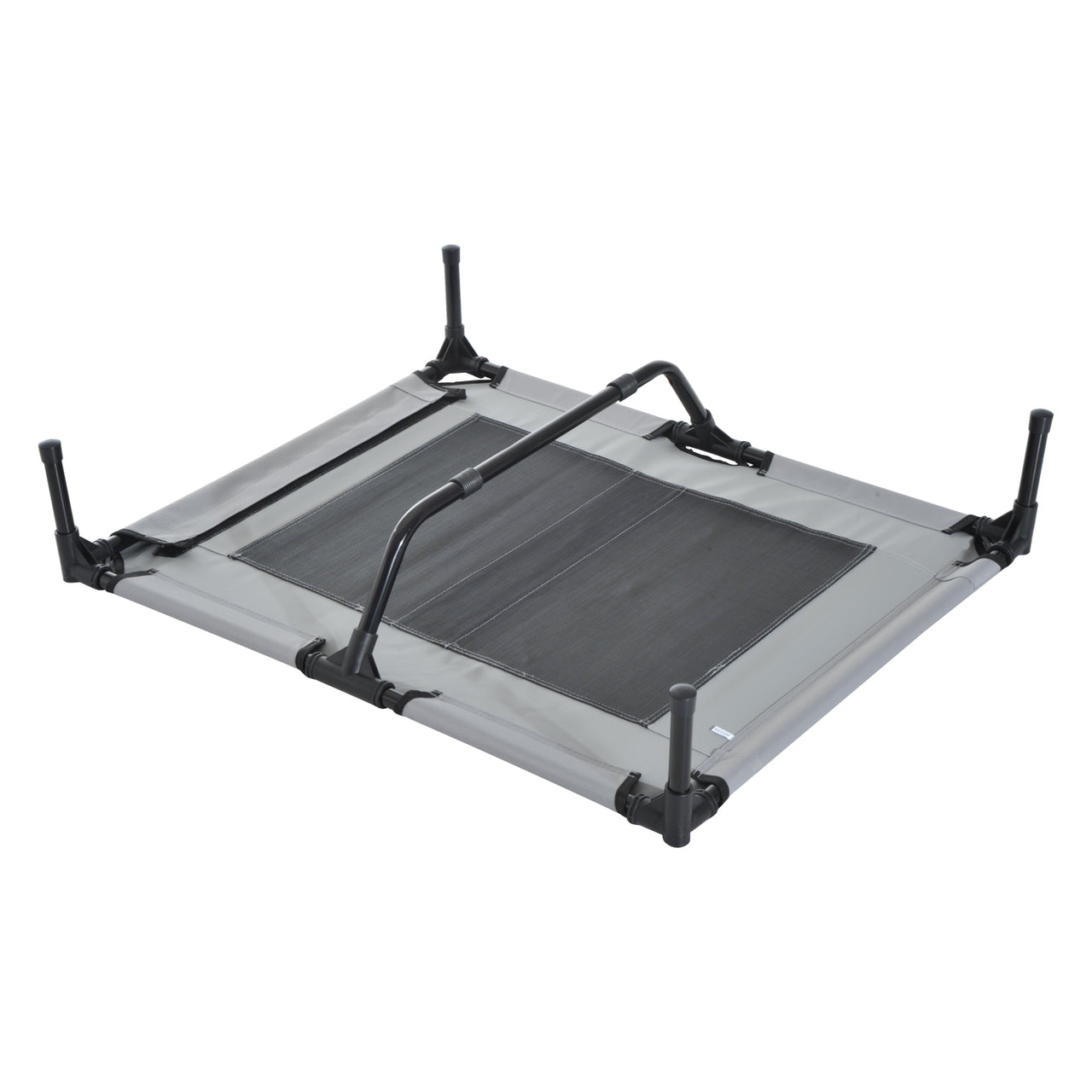 Verhoogd hondenligbed met zonnedak XL grijs – 92×76x90 cm – Comfort en schaduw voor je hond | Zenzee