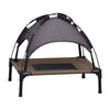 Verhoogd hondenligbed met zonnedak M bruin – 61x46x61 cm – Comfort en schaduw voor je hond | Zenzee
