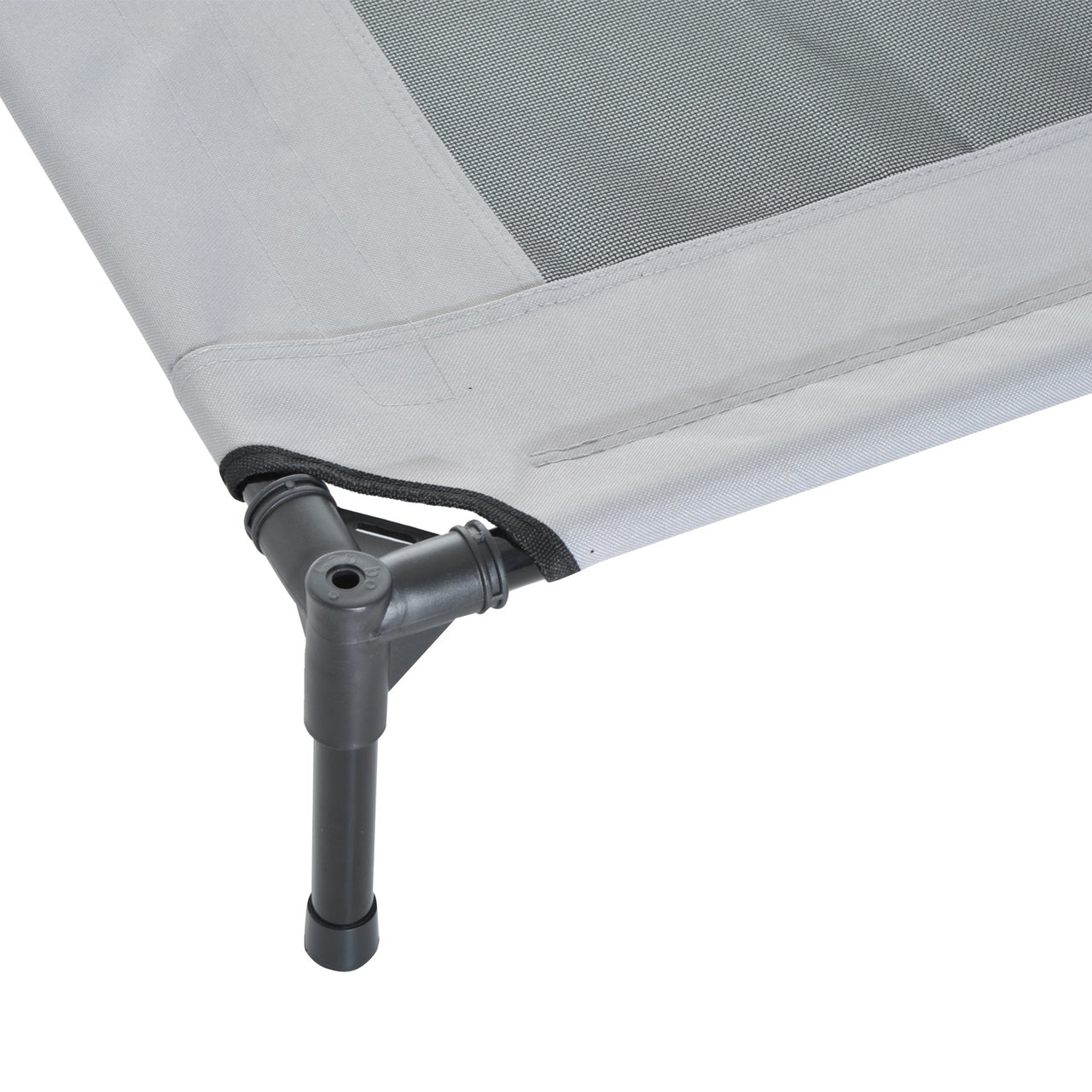 Honden ligbed met zonnedak grijs-zwart M 61x46x61 cm – Compact ligbed met comfort en schaduw voor je hond