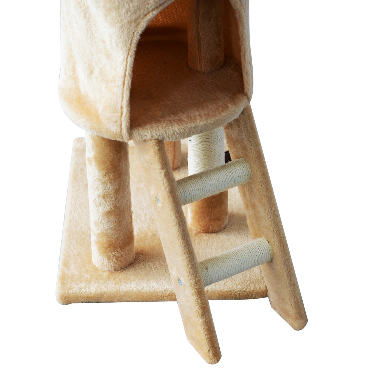Kattenkrabpaal beige-wit 131 cm – Speel- en rustmeubel met krabfunctie voor je kat