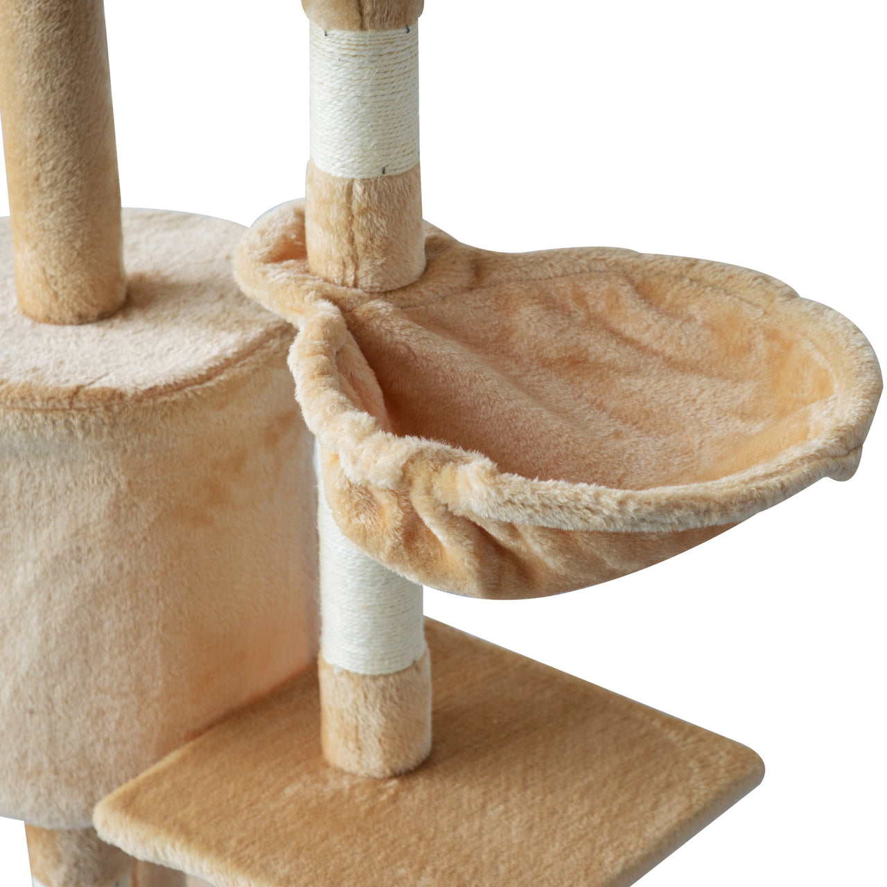 Kattenkrabpaal beige-wit 131 cm – Speel- en rustmeubel met krabfunctie voor je kat