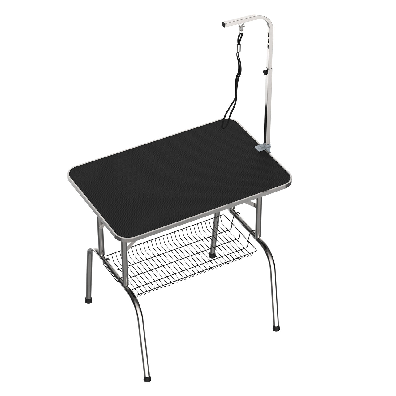 Honden trimtafel zwart 90x60x75 cm – Inklapbare tafel met aanlijnfunctie voor veilig trimmen