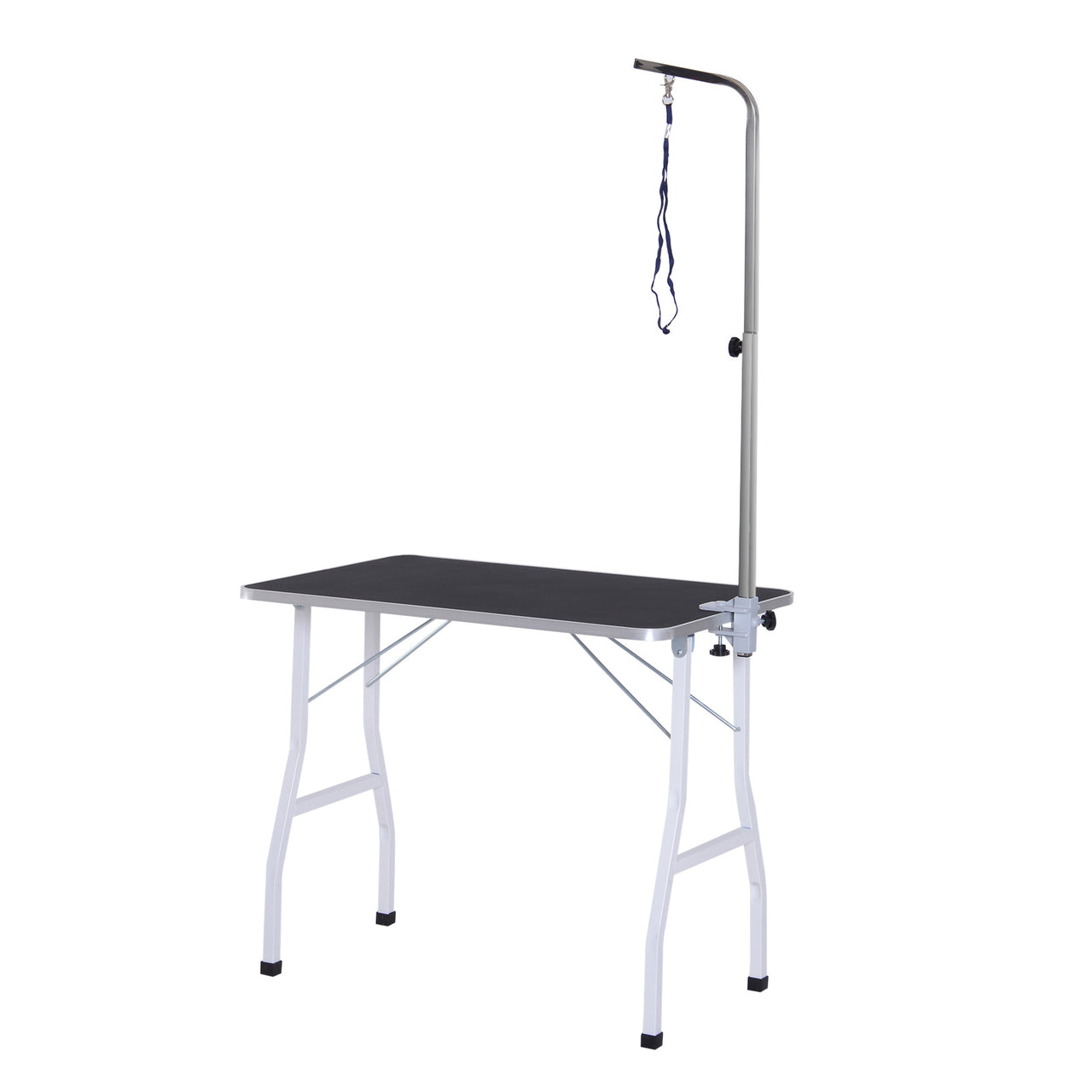 Honden trimtafel zwart 92x62x76 cm – Stabiele en inklapbare trimtafel met aanlijnfunctie
