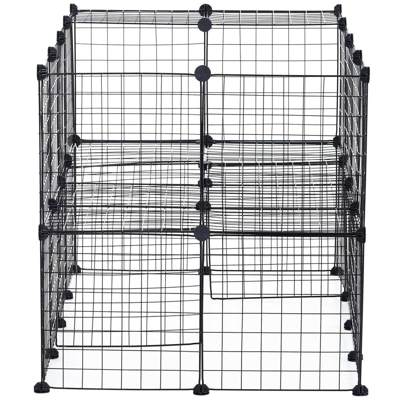 Ruime zwarte konijnenren 146x73x73 cm voor cavia’s en hamsters – Veilig en comfortabel