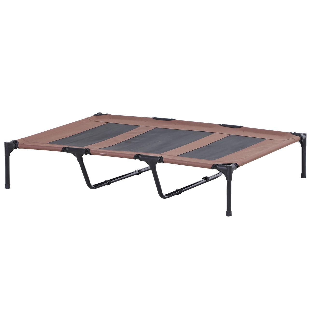 Comfortabel honden ligbed met zonnedak XXL 122x92x108 cm – Bruin zwart voor ultiem gemak en schaduw