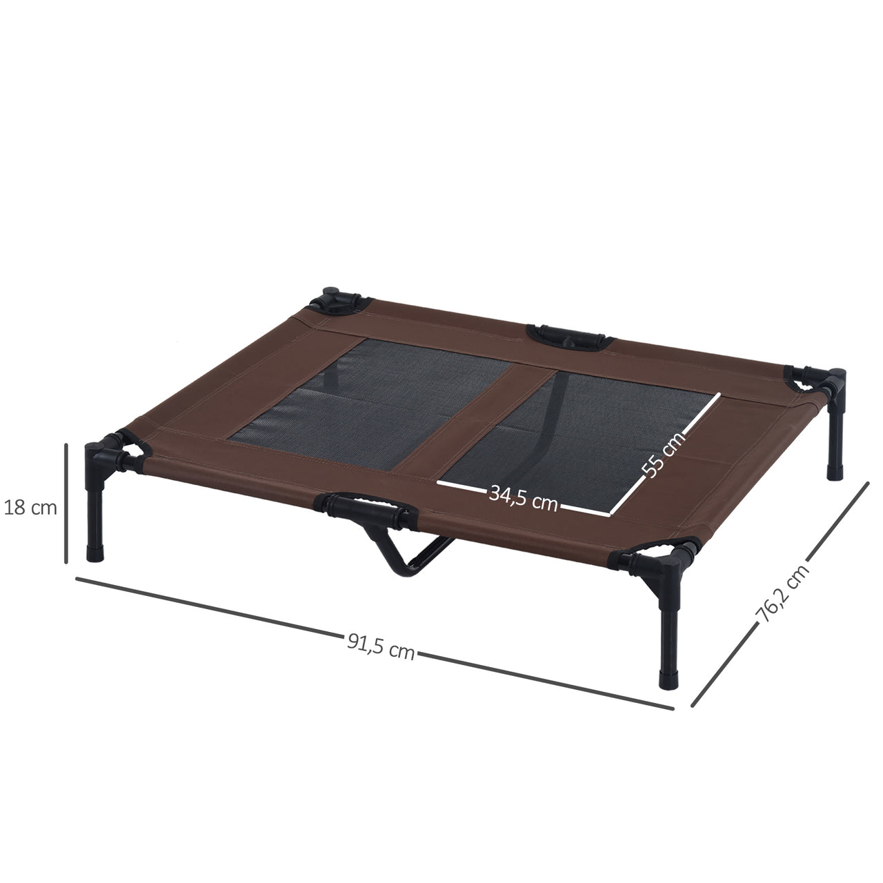 Stevig honden ligbed zwart bruin XL 92x76x18 cm – Comfort voor grote hondenrassen