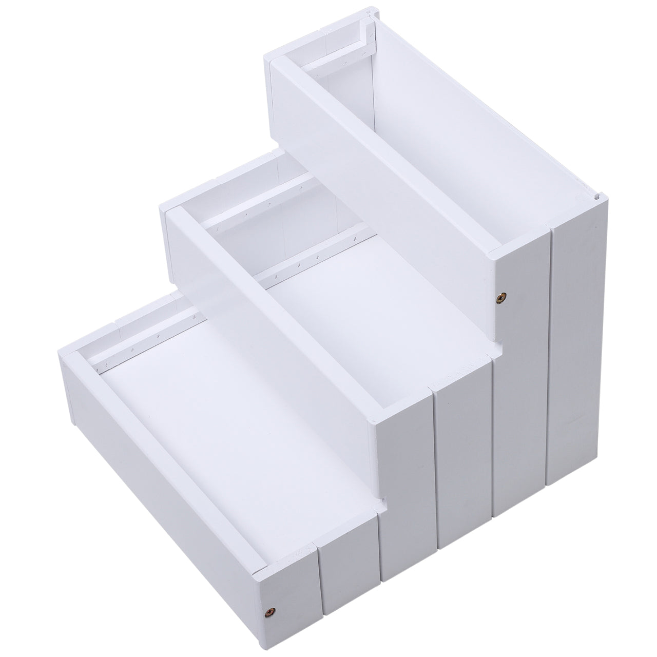 Witte houten hondentrap met tapijt 40,5x44,5x38 cm – Veilig en comfortabel voor kleine honden