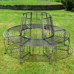 Tuinbank boombank rond 360° Ø160 cm – stevig metaal met zitruimte rondom boom in stijlvolle duurzame uitvoering