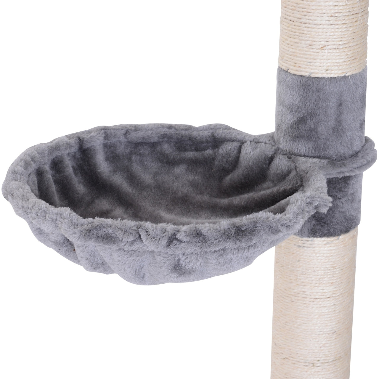 Verstelbare krabpaal grijs 230–260 cm – Compact model met plafondspanner en speelplezier