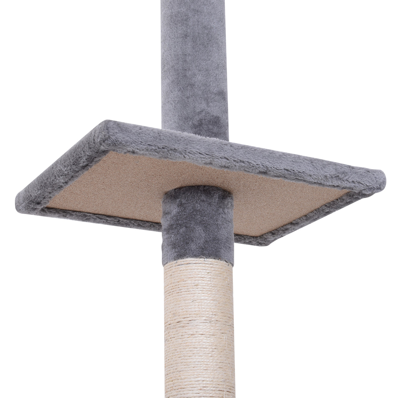 Verstelbare krabpaal grijs 230–260 cm – Compact model met plafondspanner en speelplezier
